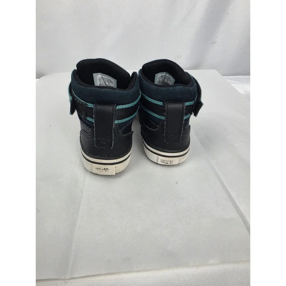 Converse Kids Pro Blaze Strap High Top Sneakers Black Teal 373216C Size 12 Youth